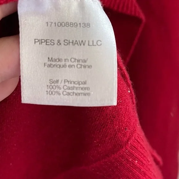 Veronica Beard Barrett Red Varsity Cashmere Sweater